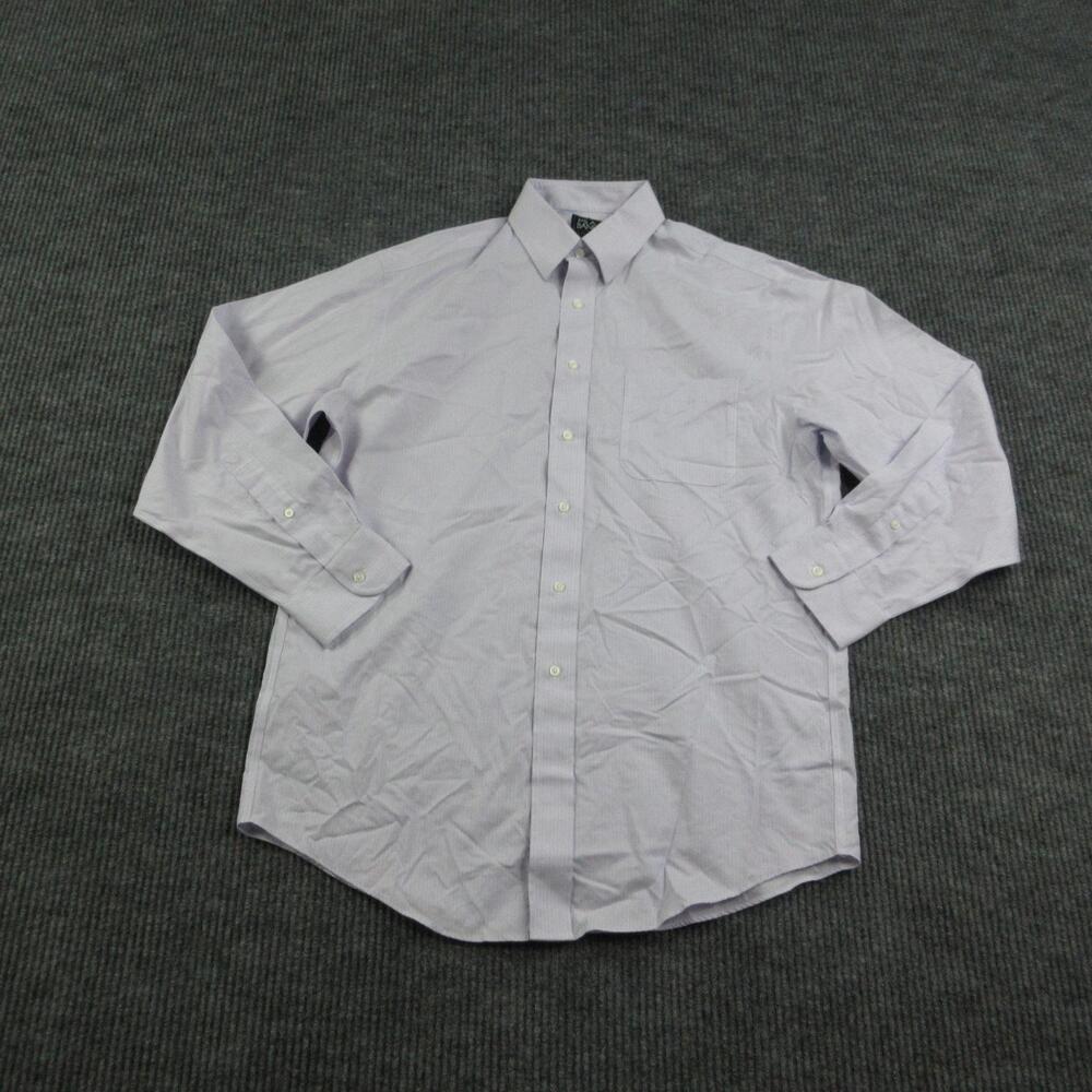 Jos. A. Bank Dress Shirt Mens 15.5 32/33 Purple Classic Fit Check Traveler